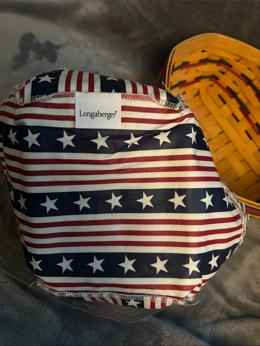Longaberger Patriotic Red, White & Blue Woven Accent Basket